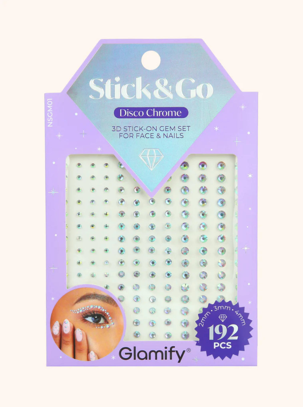 Stick & Go 3D Face & Nail Gems – Stick-On Rhinestone Set