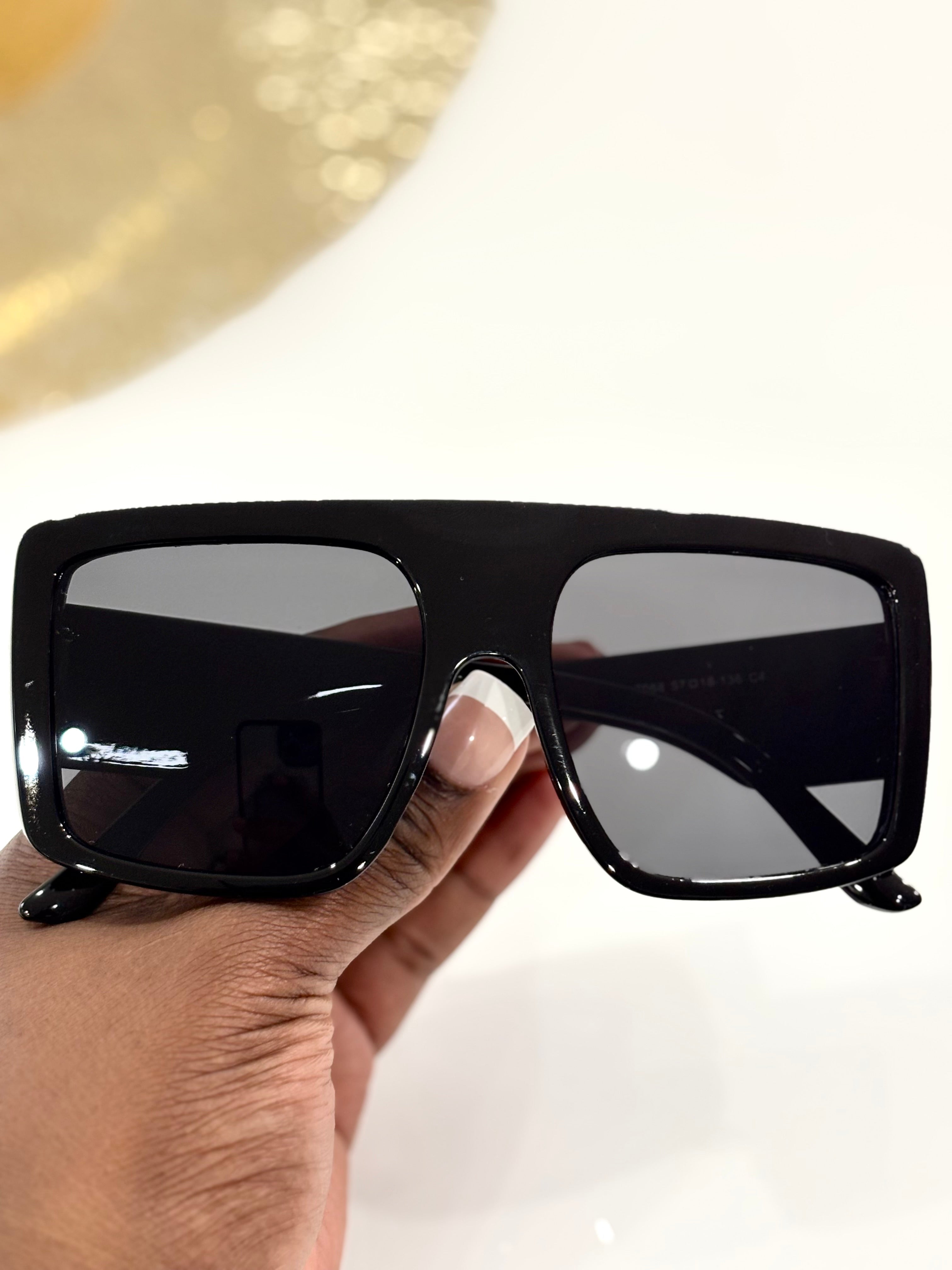 Oversized Square Sunglasses – Flat Top Y2K Shades (Multiple Colors)