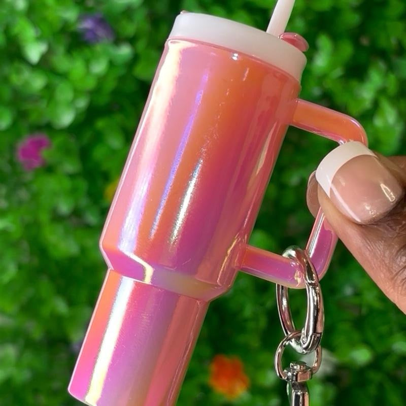 Mini Tumbler Chapstick Holder Keychain – Cup Bag Charm (Multiple Colors)