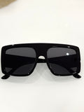 Oversized Black Square Sunglasses with a Bold Flat-Top Frame