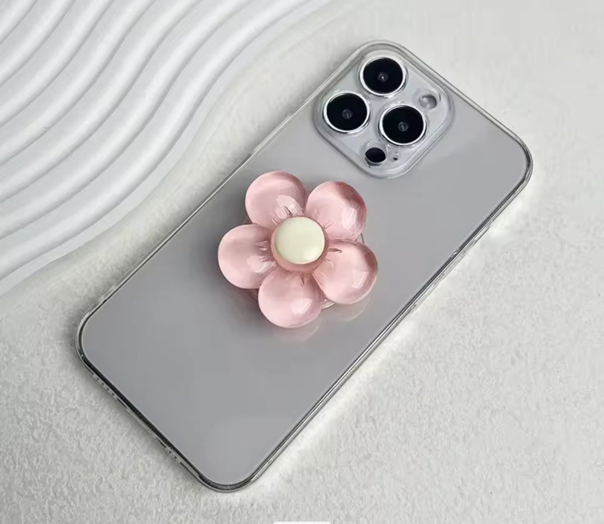 Resin Candy Color Flower Phone Stand Retractable Phone Grip