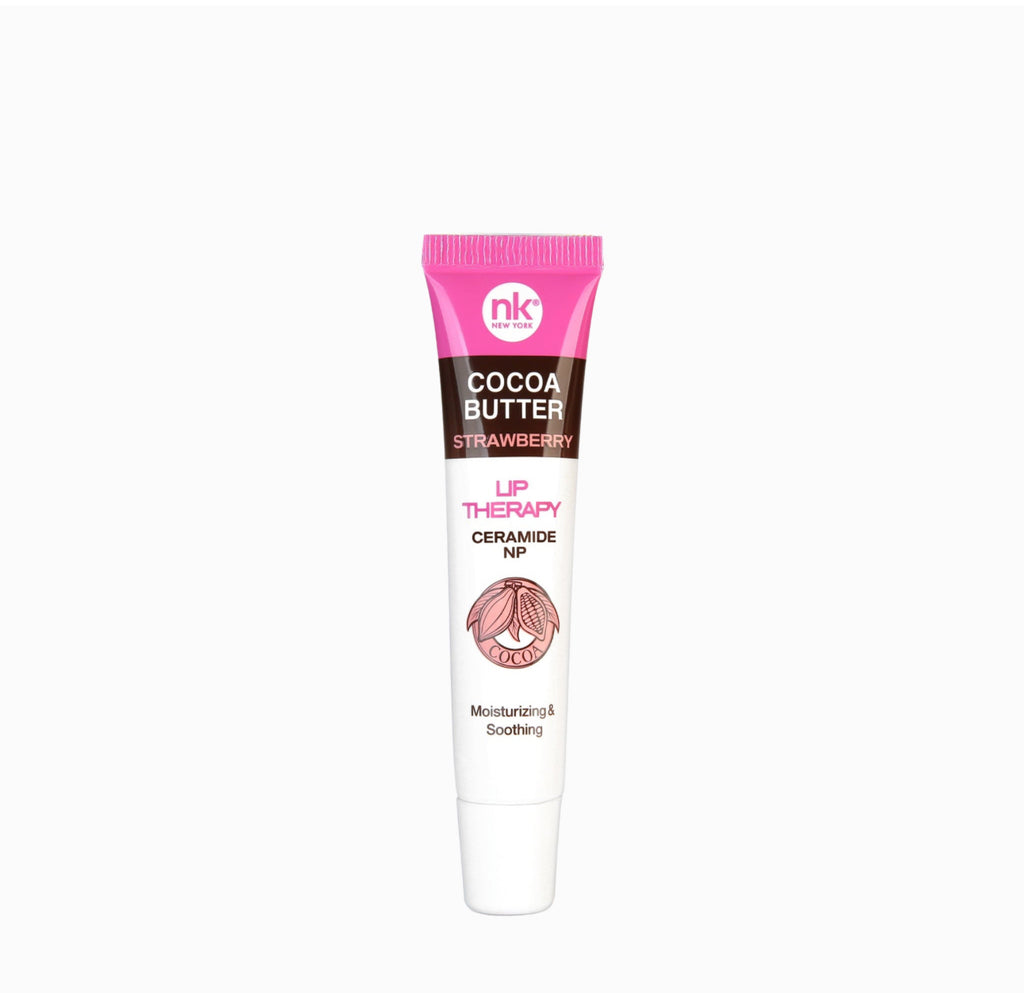 NK New York Cocoa Butter Lip Therapy Moisturizing Lip Balm – Vanilla, Strawberry, Shea Butter & Cocoa Butter