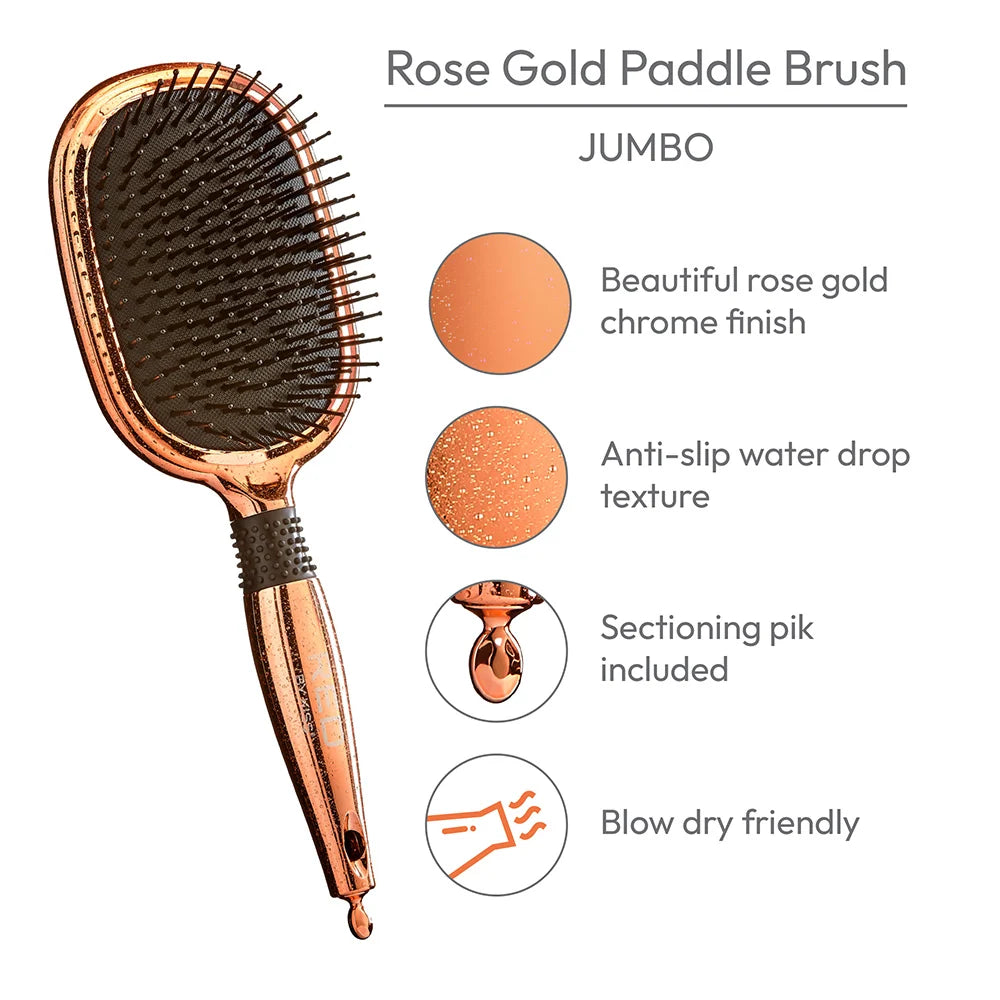 Rose Gold Chrome Paddle Brush