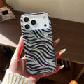 Glitter Powder Sequins Black Striped Zebra Pattern Phone Cases