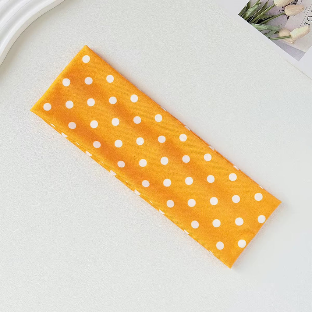 Polka Dot Non Slip Elastic Wide Yoga Headbands