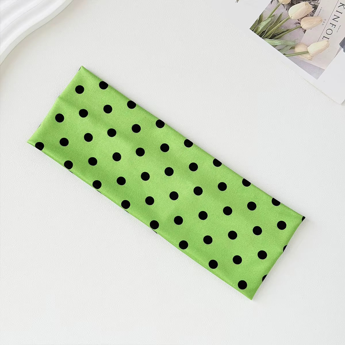 Polka Dot Non Slip Elastic Wide Yoga Headbands