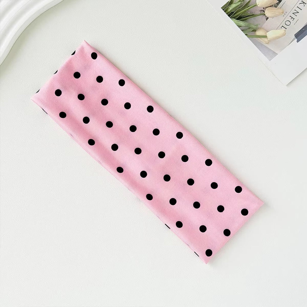 Polka Dot Non Slip Elastic Wide Yoga Headbands