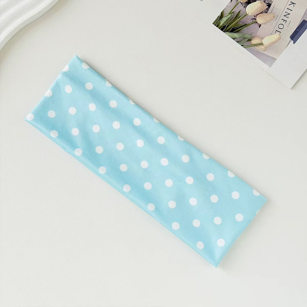 Polka Dot Non Slip Elastic Wide Yoga Headbands