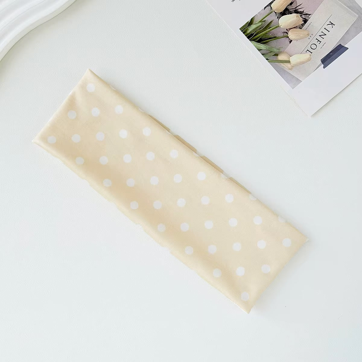 Polka Dot Non Slip Elastic Wide Yoga Headbands