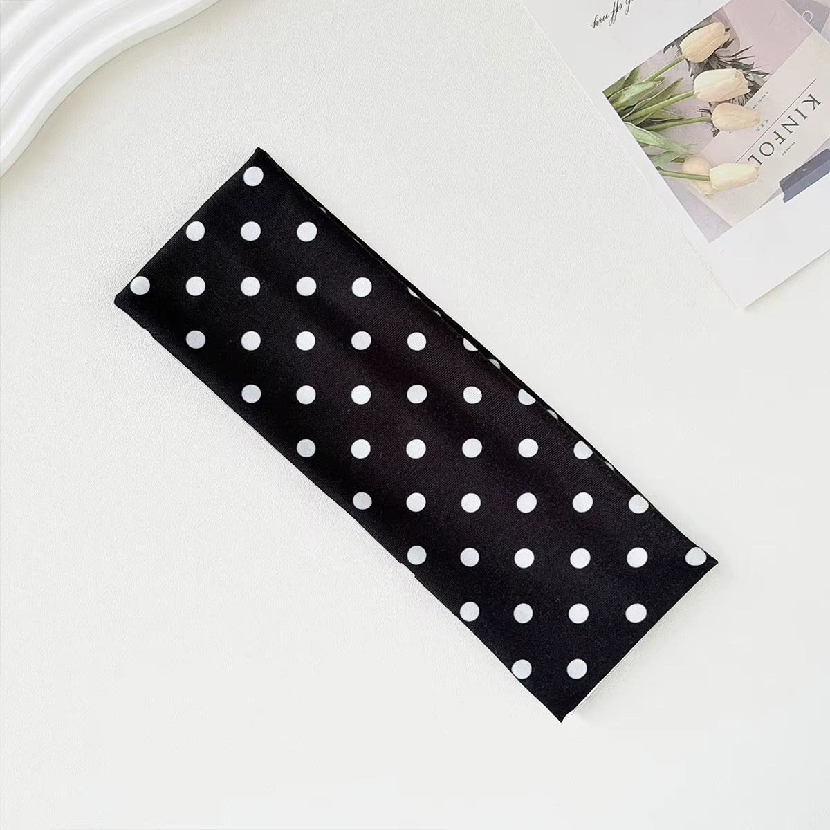 Polka Dot Non Slip Elastic Wide Yoga Headbands