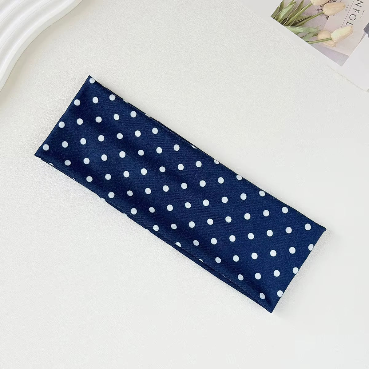 Polka Dot Non Slip Elastic Wide Yoga Headbands