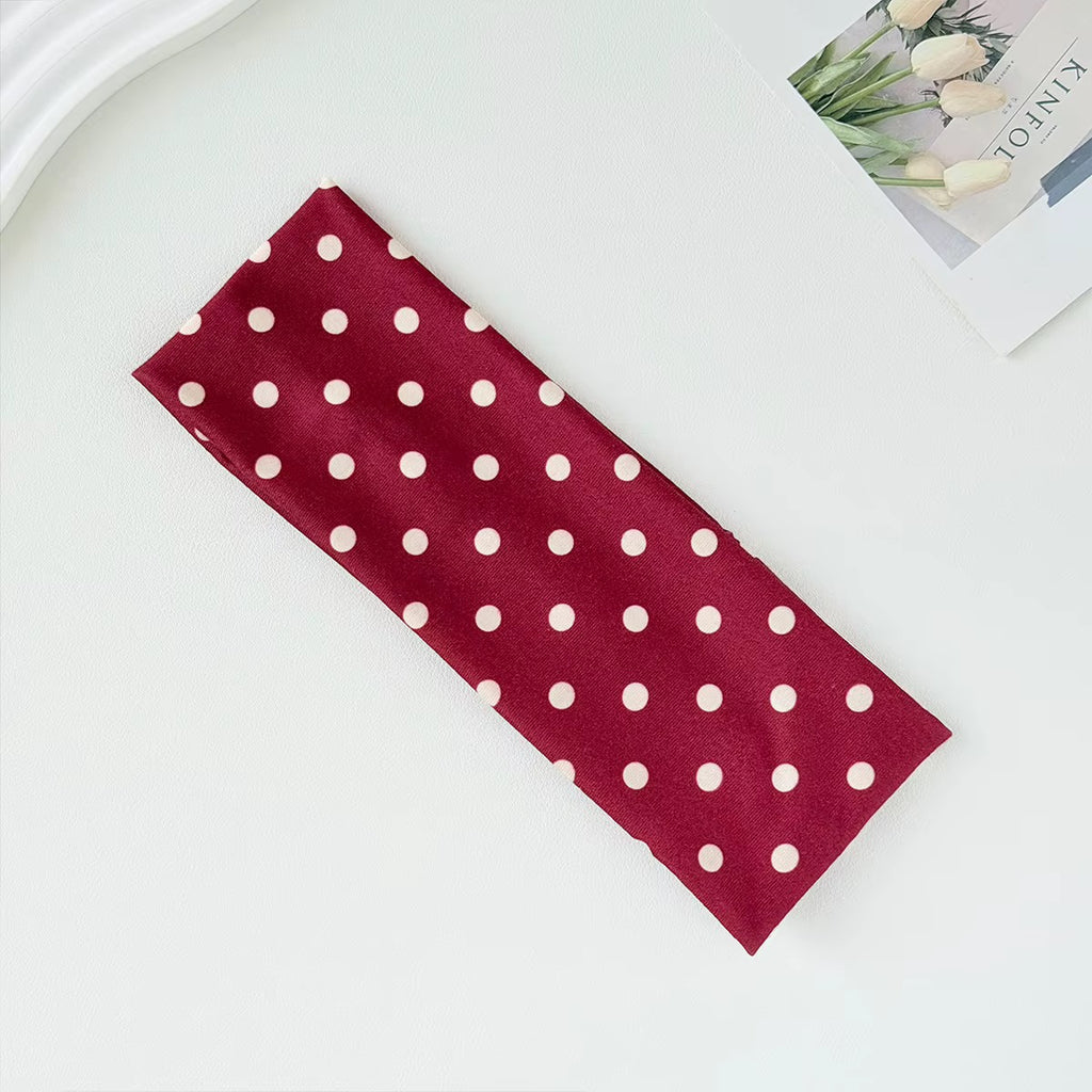 Polka Dot Non Slip Elastic Wide Yoga Headbands