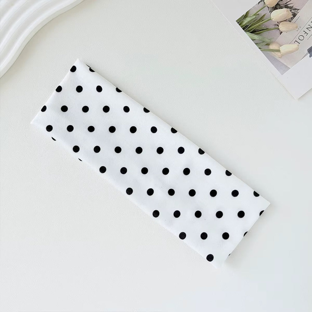 Polka Dot Non Slip Elastic Wide Yoga Headbands