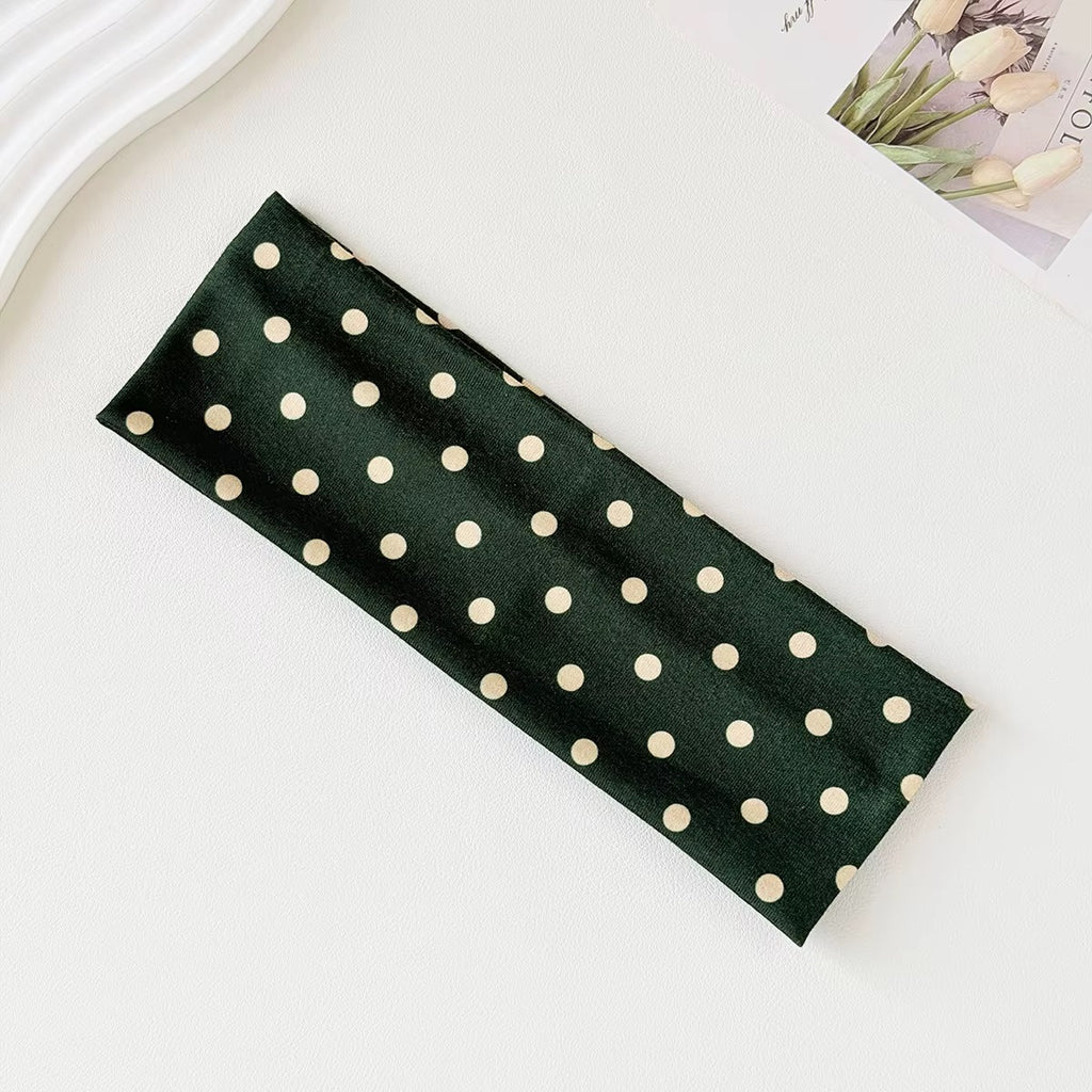 Polka Dot Non Slip Elastic Wide Yoga Headbands