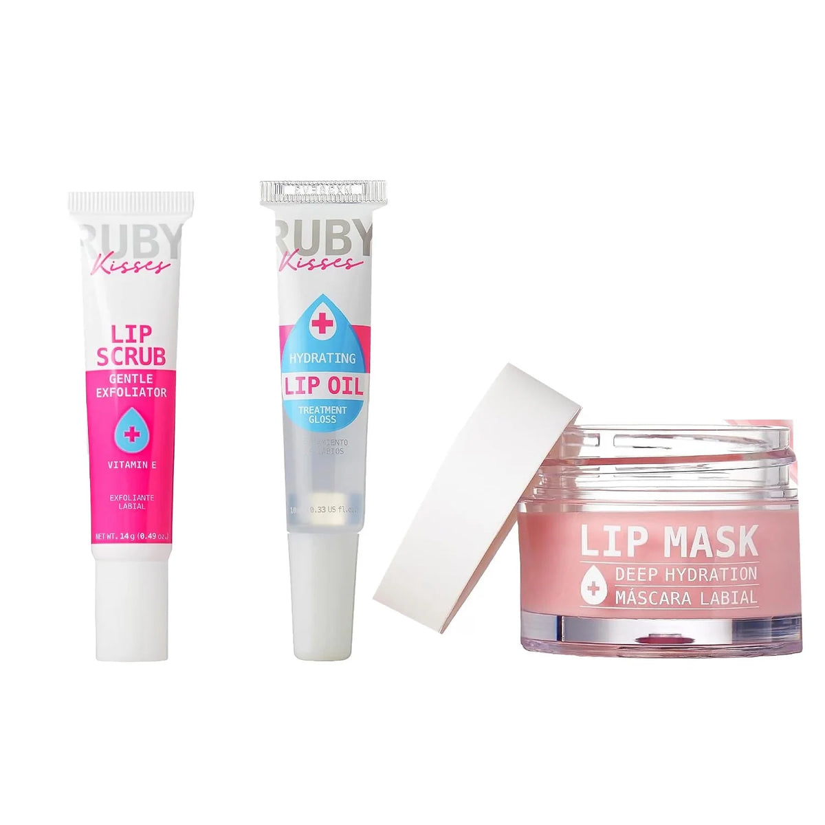 3-Piece Lip Care Set: Scrub, Mask & Hydrating Lip Oil