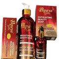 Papaya Glow Skincare Set - Nourishing Beauty Milk, Hydrating Cream, Radiant Barrier Repair Soap, Moisturizing Serum for Daily Use