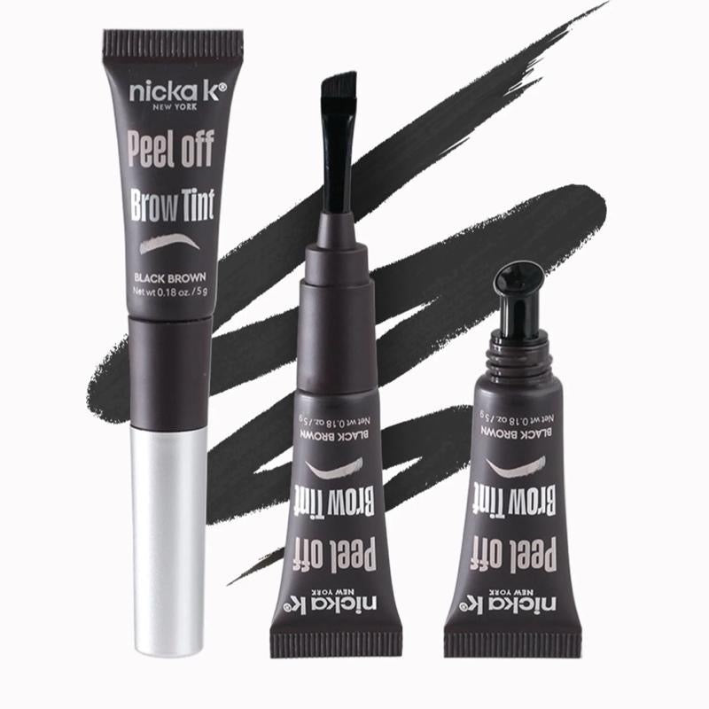 NK New York Peel Off Eyebrow Tint - Long-Lasting Makeup Tinted Brow Gel, Cosmetic Eyebrow Tinting Cream (0.18 oz, Flawless Finish)