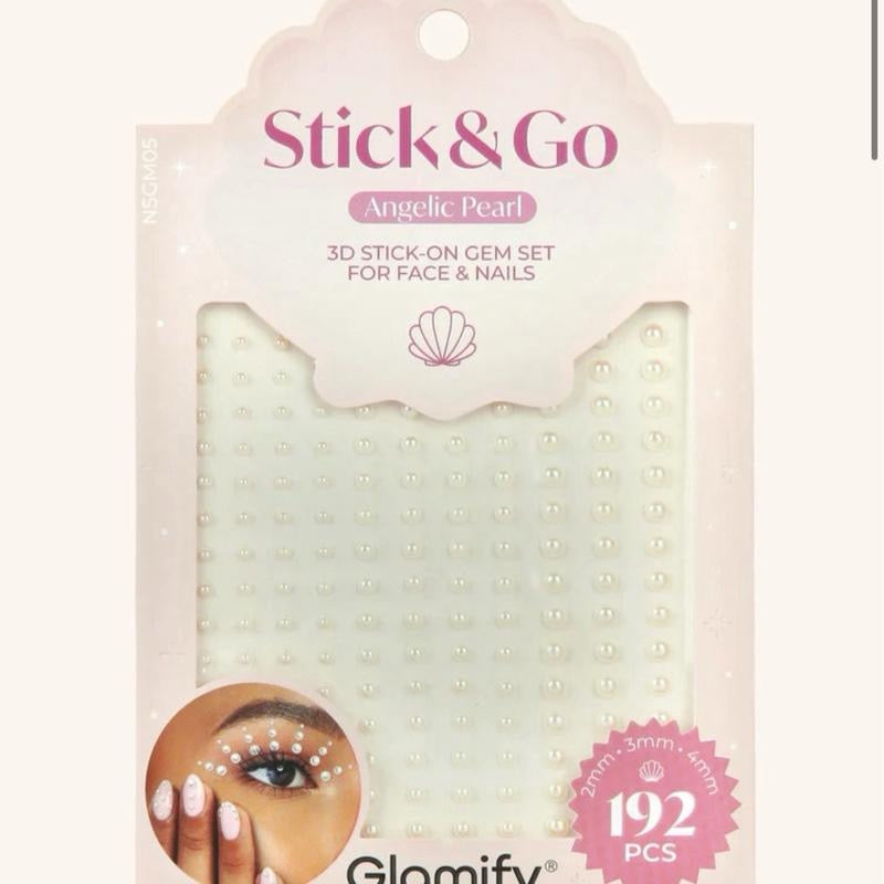 k & Go 3D Stick-On Gem Set – Self-Adhesive Face & Nail Gems & Pearls | Festival Jewels, Rhinestone Stickers, Glitter Cosmetics