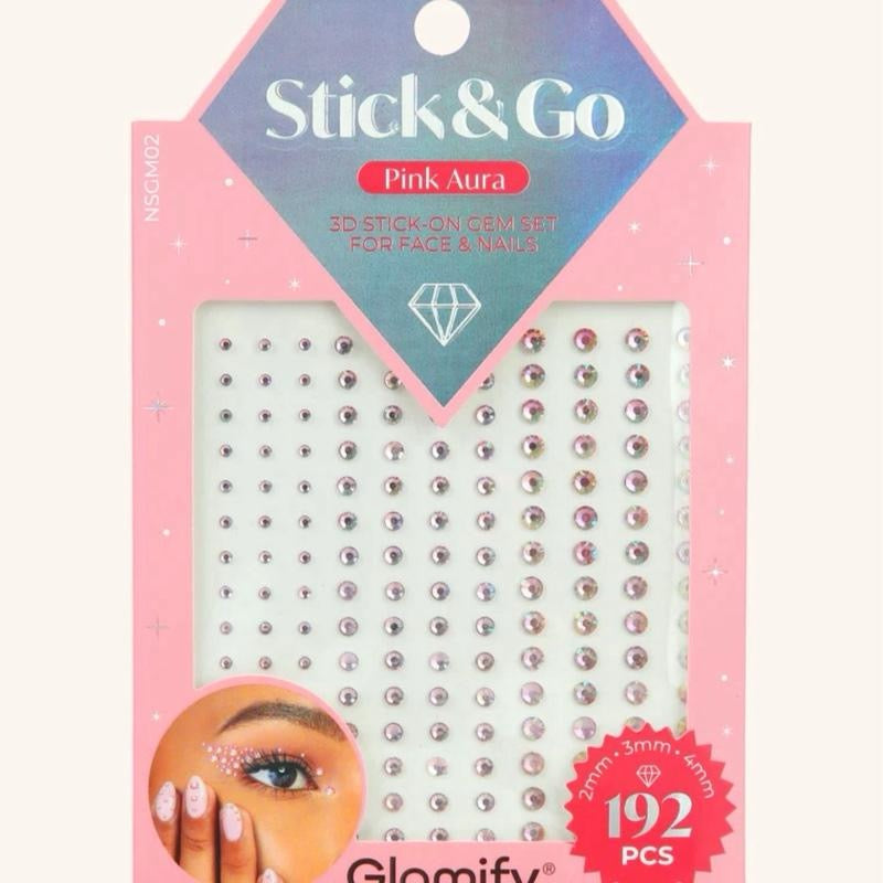k & Go 3D Stick-On Gem Set – Self-Adhesive Face & Nail Gems & Pearls | Festival Jewels, Rhinestone Stickers, Glitter Cosmetics