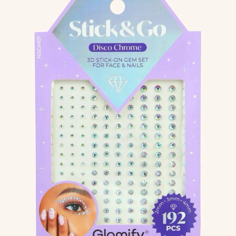 k & Go 3D Stick-On Gem Set – Self-Adhesive Face & Nail Gems & Pearls | Festival Jewels, Rhinestone Stickers, Glitter Cosmetics