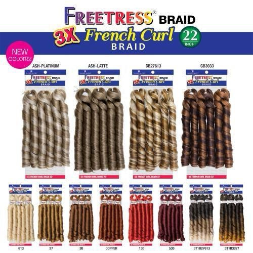 3X French Curl 22" Braiding Hair Extensions by Freetress Braid Collection