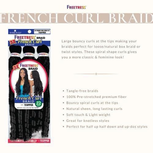 3X French Curl 22" Braiding Hair Extensions by Freetress Braid Collection