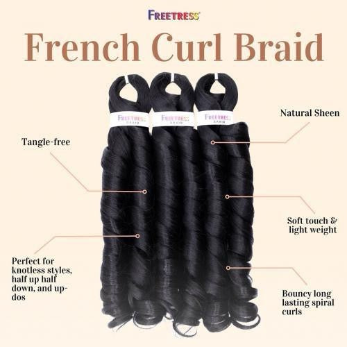3X French Curl 22" Braiding Hair Extensions by Freetress Braid Collection