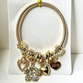 Blossom Hearts Rhinestone Charm Bracelet