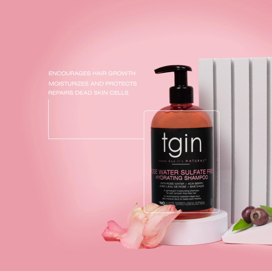 TGIN Rose Water Sulfate-Free Hydrating Shampoo